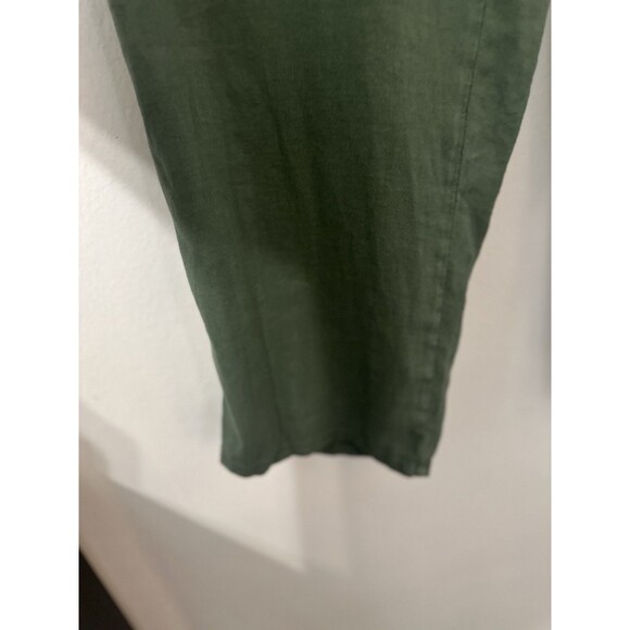 Anthropologie Pilcro Linen Blend Green Cargo Utility Pull On Pants Med Wide Leg - Picture 6 of 11